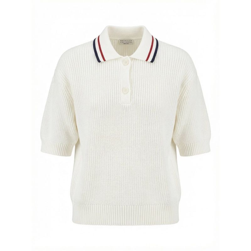 Brunello Cucinelli Women Rib Knit Polo Sweater